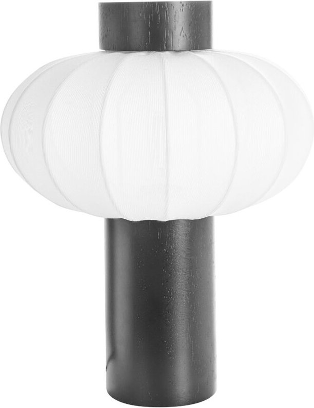 Tischlampe ABENS Holz Schwarz