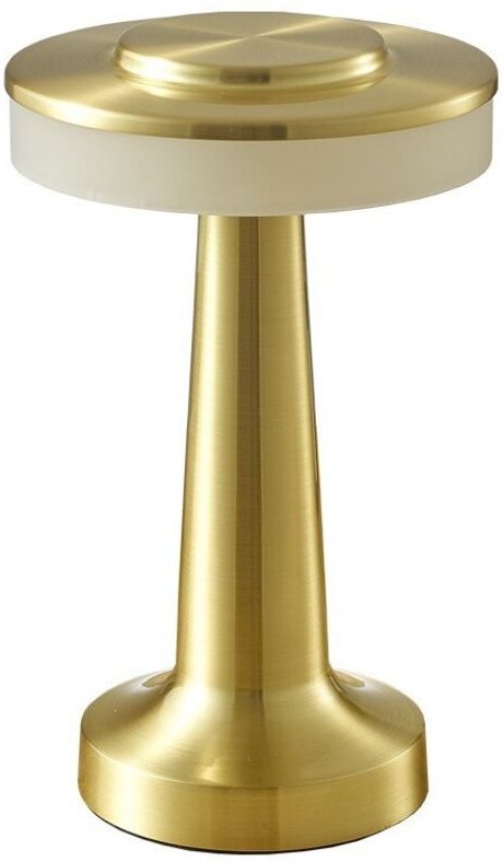 Berührungsempfindliche Nachttischlampe mit einstellbarer Helligkeit und 3 Farben, kabellos, wiederaufladbare LEDs, goldf...