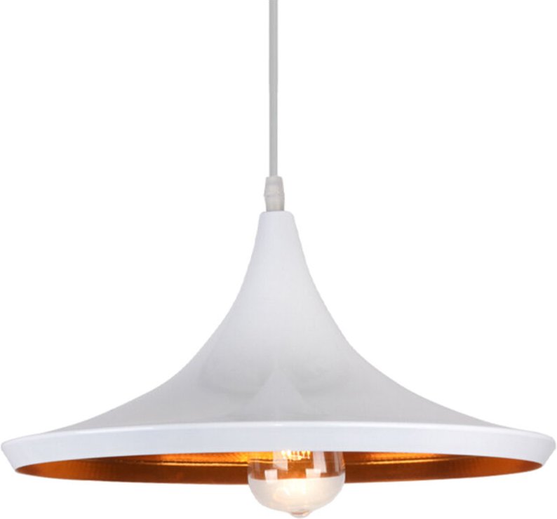 Pendelleuchte Retro Hängelleuchte Hängelampe aus Metall, Industrielle Vintage E27 Pendellampe (Weiß)