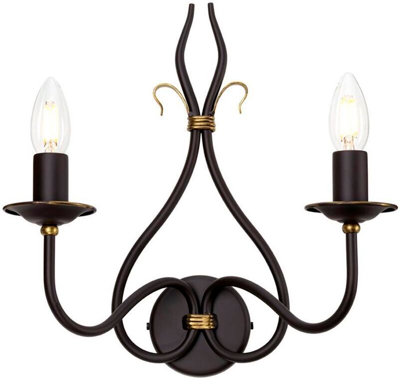 Windermere - 2 Licht Innenkerze Wandleuchte Gold, Rost, E14 - Elstead
