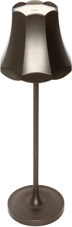 Qazqa - Retro Tischleuchte Dunkelbronze Wiederaufladbar IP44 - Granny