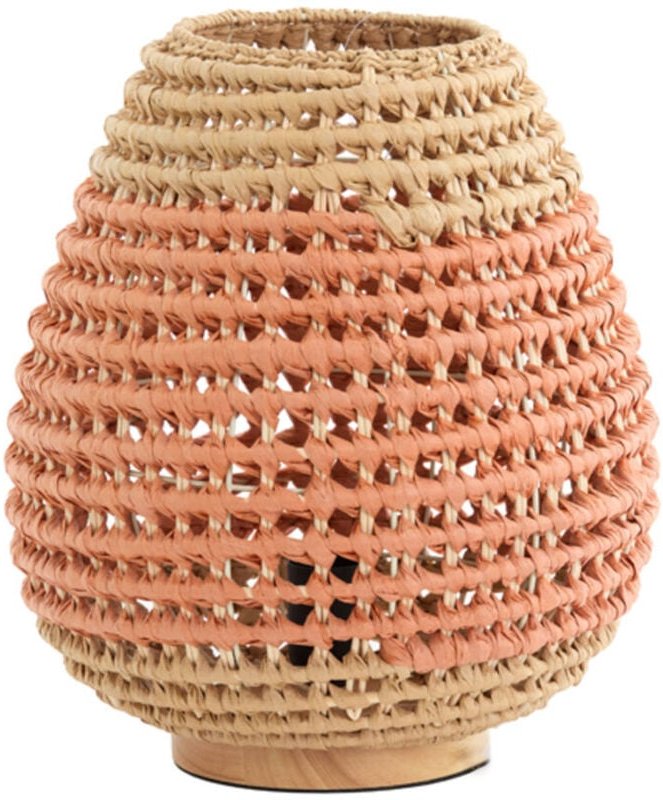 Tischlampe - Kalipa - rot - rattan - - Light&living