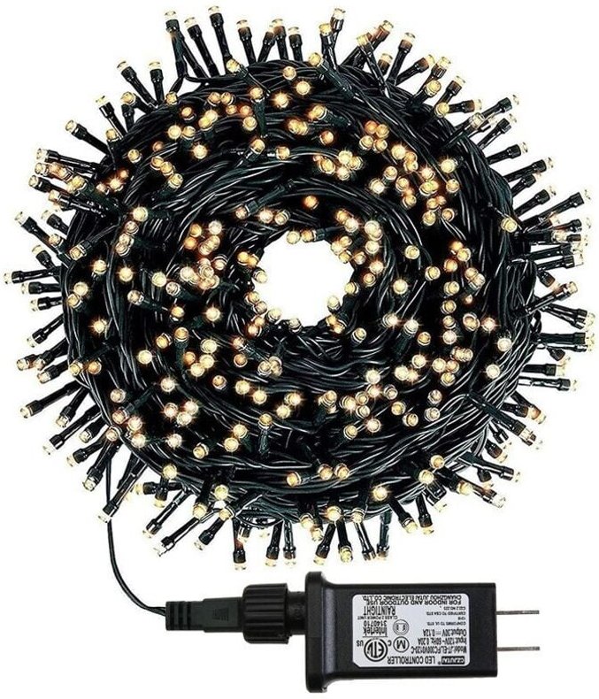 Weihnachtsbaumbeleuchtung, 100 LEDs, 10 m, warmweiß, dekorativ, für außen und innen