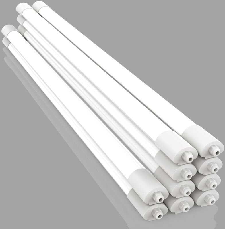 Amdelne 10er LED Feuchtraumleuchte 120cm, mit 36W 3600LM Deckenleuchte Feuchtraum, Wasserfest Wasserdicht IP65 Verknüpfb...