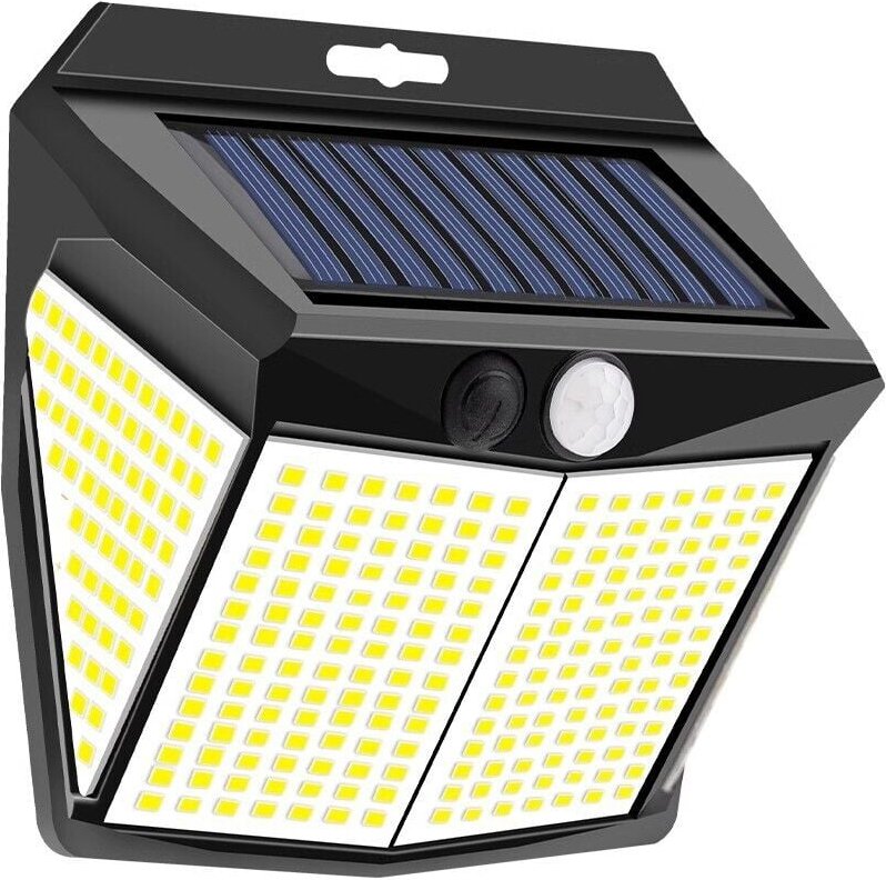 Solarbetriebene Außenleuchte mit Bewegungsmelder – 320 LEDs, wasserdicht (IP65), 270° Abstrahlwinkel, kabellos, Sicherhe...