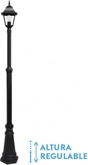 Spica außen aluminium straßenlampe 1xe27 schwarz ip44 220x20x20x20 cm verstellbar in der höhe