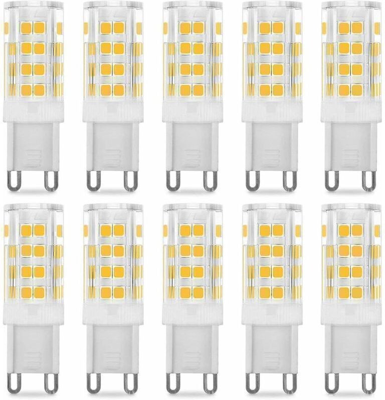 10er-Pack G9 5W LED-Lampen, entspricht 40W, warmweiß (3000K), 220–240V, 360° Abstrahlwinkel