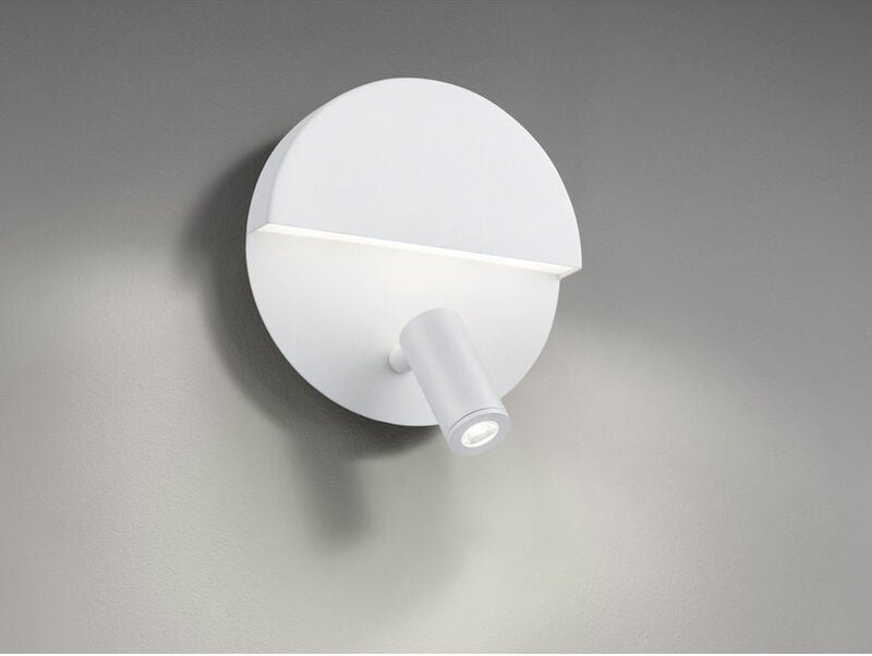 Thumbnail - Led Leselampe mario Weiß mit Schalter & Stecker, ø 16cm