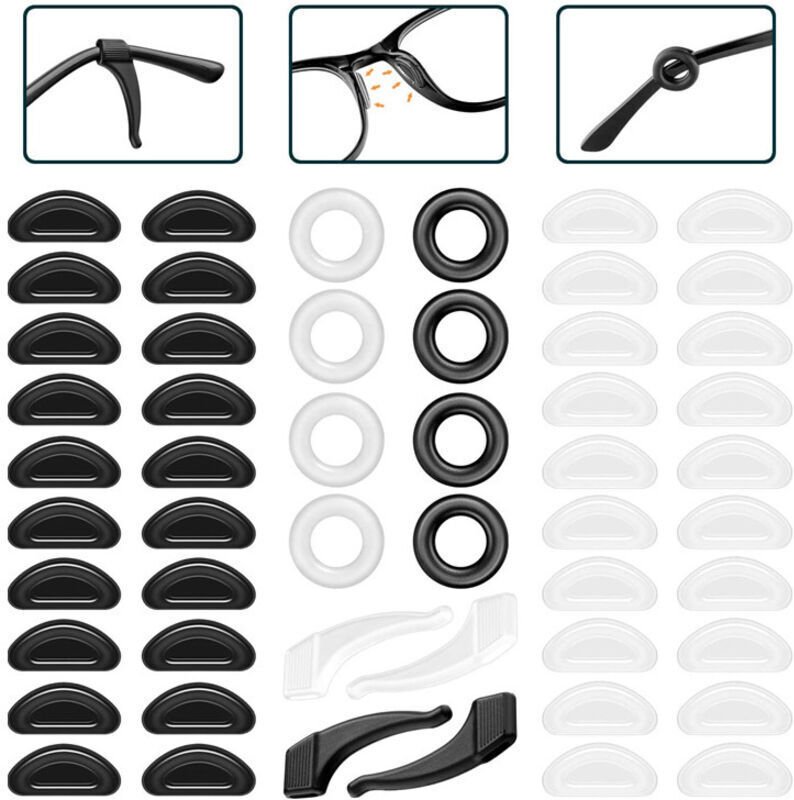 Rutschfeste Silikon-Brillenhalter, 26 Paar Brillenhalterungen, weiche, rutschfeste Brillenstützen, komfortable Silikon-B...
