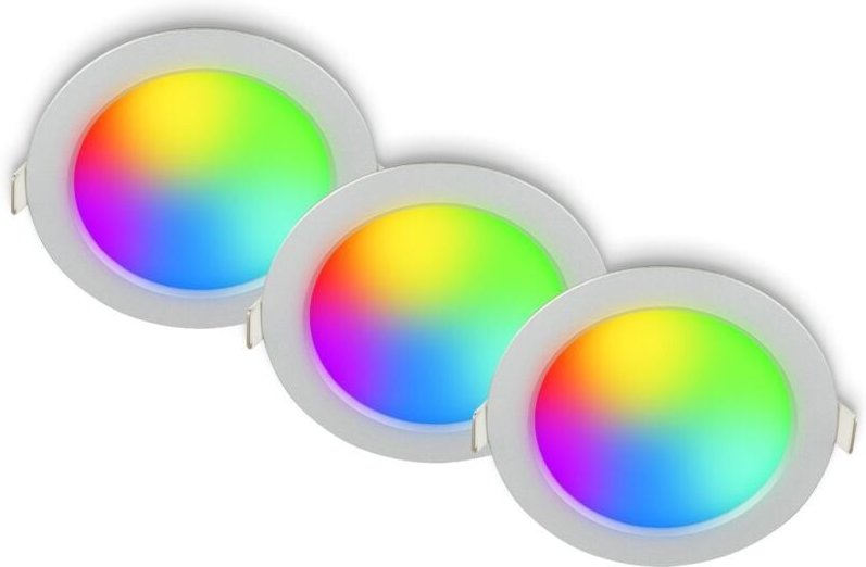 3er Set LED Einbaustrahler Einbauleuchten Spots RGB CCT Dimmbar Fernbedienung