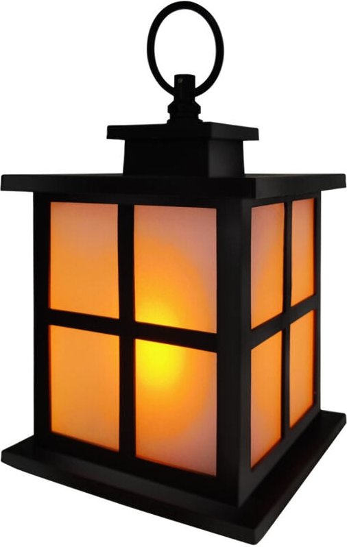 Trendline - led Laterne schwarz 12 x 12 x 18 cm batteriebetrieben mit Timer