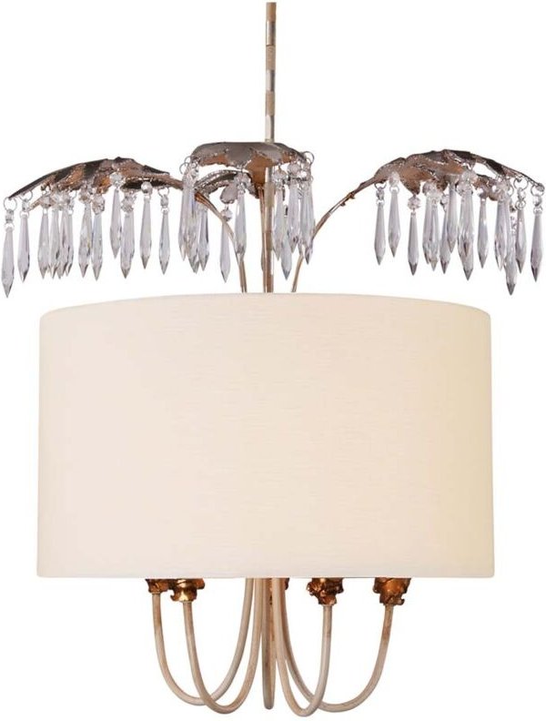 Pendellampe Deckenleuchte Hängelampe Stahl Gold Silber d 55,9 cm Wohnzimmerlampe