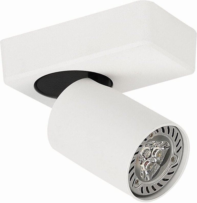 Federica - Moderne Scheinwerfer Weiß, Schwarz 1 Licht mit Aluminium, Weißer Farbton, GU10 - Italux