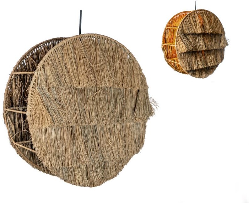 Kreislampe aus Naturfasern E27/ 220-240V 40x40x13cm