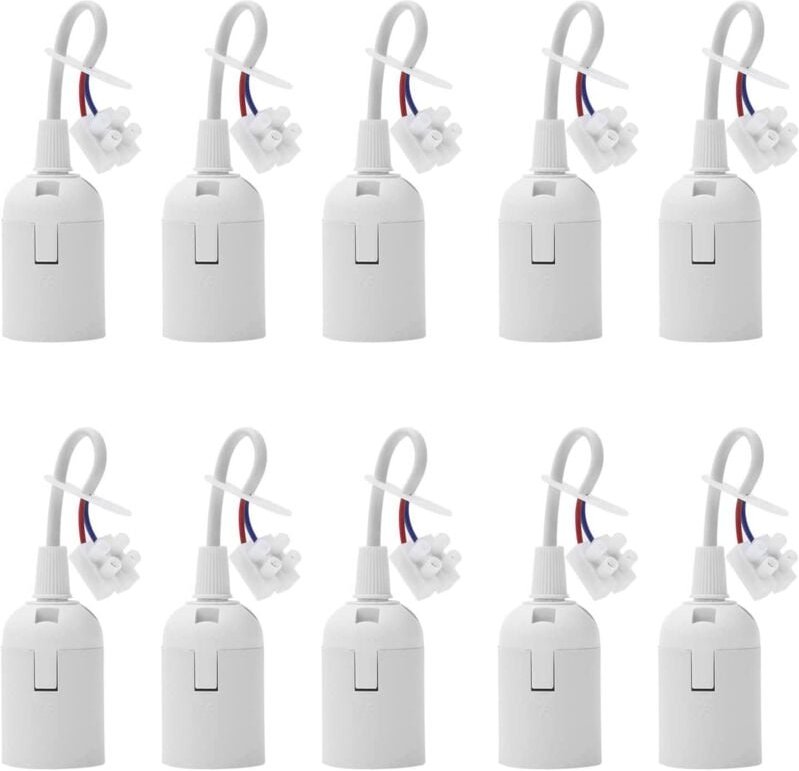 Coocheer - 10 Stück Lampenfassung E27 Ersatzfassung Renovierfassung Lampenhalterung 4 a 250V Baufassung mit Kabel für Wo...