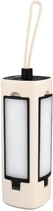 Faltbare Outdoor-Camping-Tragbare Teleskop-Hängezeltlampe mit 1800 mAh-Batterieanzeige, Notfalllaterne, cremeweiß