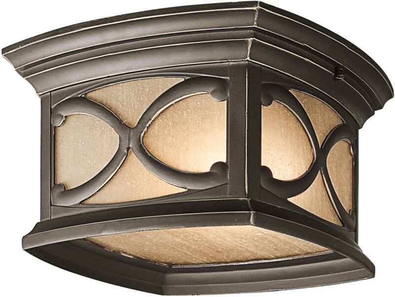 Elstead - Franceasi - 2 Leichte Unterputz-Deckenleuchte Olde Bronze IP44, E27