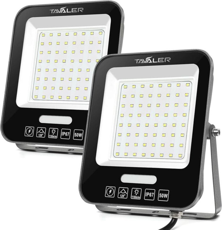 LED Außenstrahler 50W 5500LM 6500K Wasserdicht IP66 2 Stück