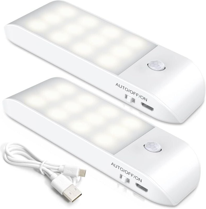 Thumbnail - Stück wiederaufladbares LED-Nachtlicht, automatischer Bewegungsmelder, tragbare magnetische Wandleuchte für Schrank, Sch...