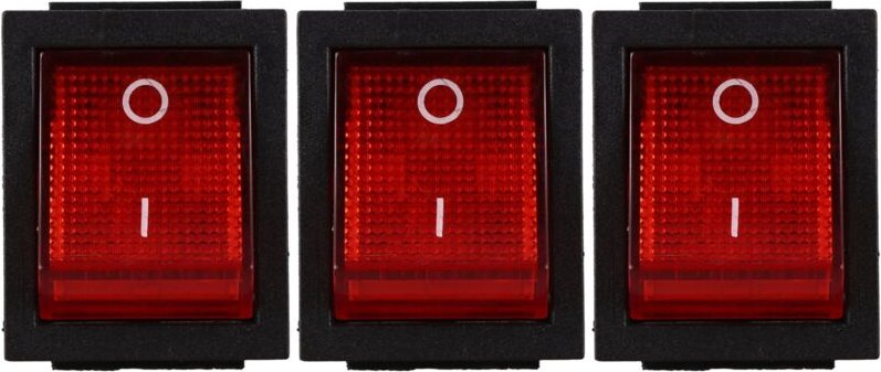 3X Rot Beleuchtet 4 Pin dpst on / OFF-Snap in Wippschalter 16A 20A 250V ac