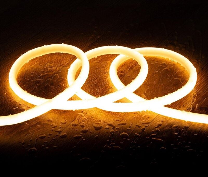 Ledkia - led Streifen Neon Dimmbar 220V Rund SFLEX14 IP65 nach Maß Schnitt alle 100 cm 1 m Warmweiß