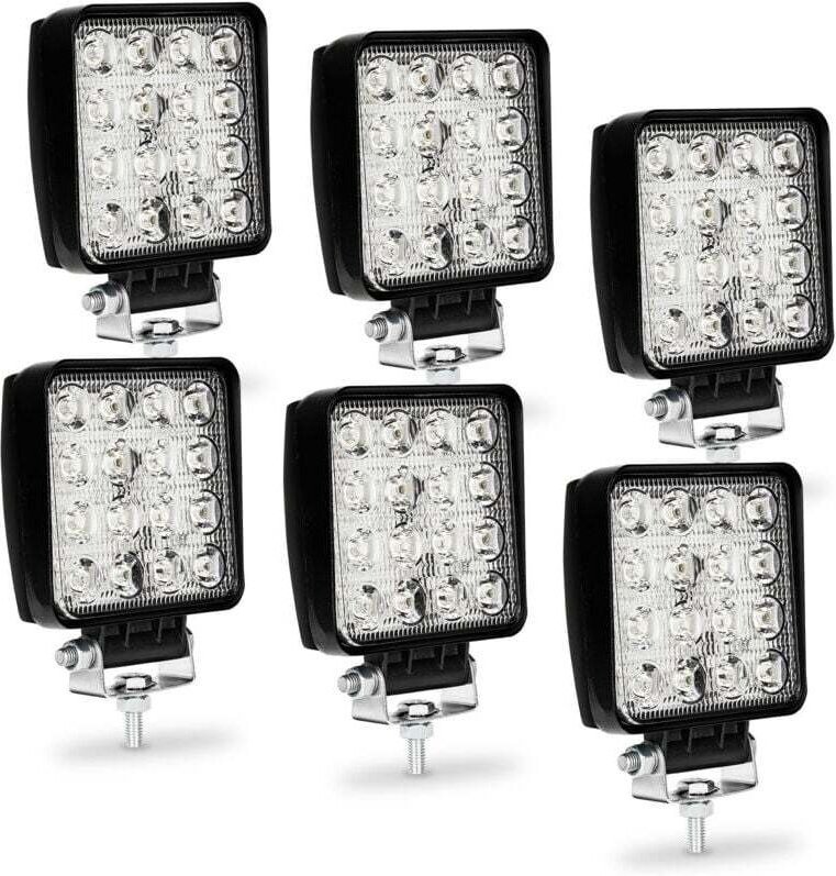ALOVZE 6 LED-Leuchten mit 48 W quadratischer LED-Leuchte und 16 LED-Leuchten mit 3 Watt von Auto Barca