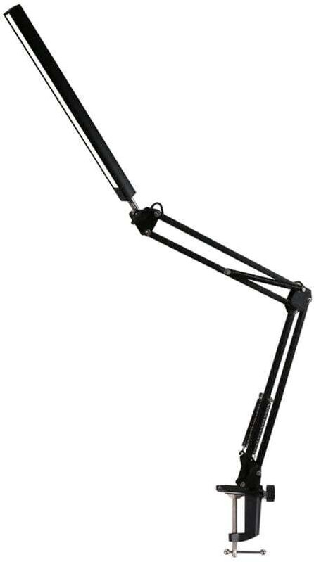 Langarm-LED-Schreibtischlampe mit klappbarem Leseclip, 12 W – Schwarz