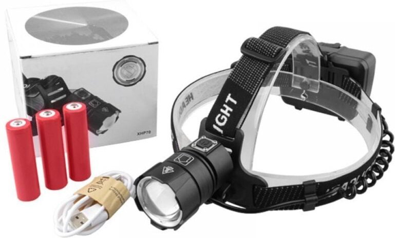 Wiederaufladbares Stirnlampe 300.000 Lumen, ultrahelle LED-Stirnlampe XHP90 mit Powerbank-Funktion, wasserdichte, zoomba...
