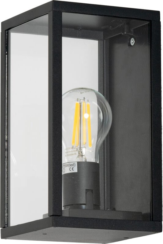 Pristol Rechteckige Wandleuchte für E27-Glühbirne in Schwarz