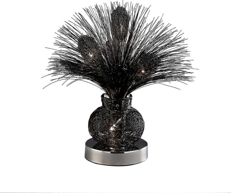 Inspired Lenore Aluminium Lenore Tischlampe, 4-flammig, G4, Schwarz/Poliertes, poliertes Chrom, NICHT LED/CFL-kompatibel