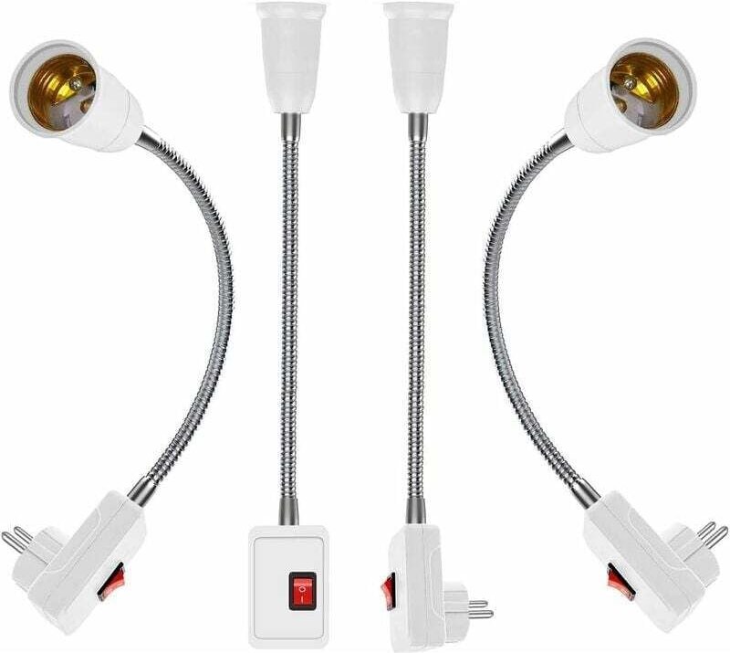 4PCS E27 Lampe Licht Halter eu Plug-in led Wand Licht Arbeit Lampe mit Schalter E27 Lampe Adapter steckdose Verlängerung...