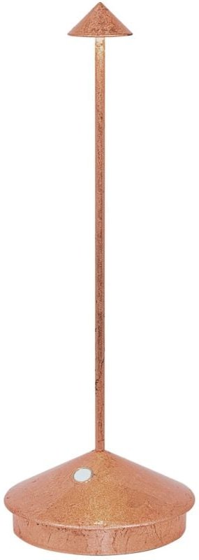 LED-Tischleuchte Pina Pro Kupferblatt wiederaufladbar und dimmbar kabellos Zafferano 2200-2700-3000K