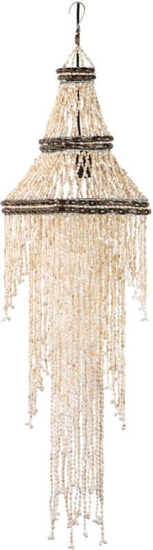 Weiße Muschel-Deckenleuchte 25x25x90 cm