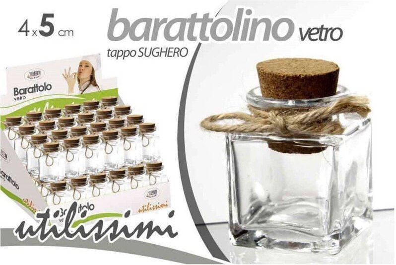 Trade Shop Traesio - Trade Shop - set 48 stk glas glas mit korkdeckel party-geschenk 4X5CM 715778 -