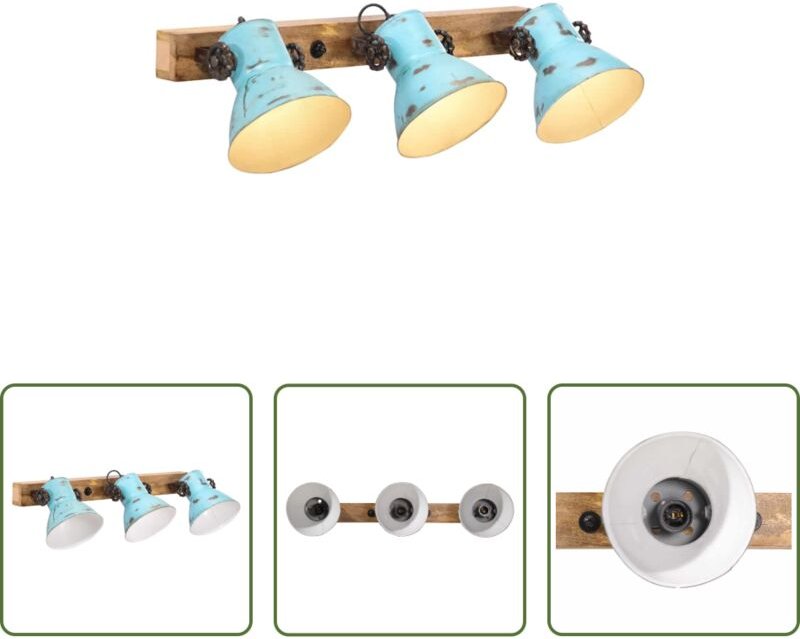 Industriestil - Wandleuchte 25 W Blau 65x25 cm E27