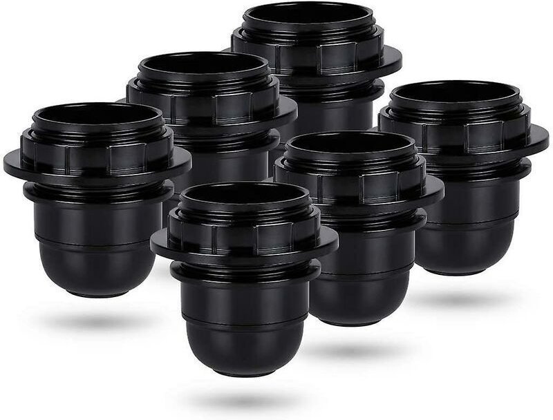 Schwarze E27-Schraubfassung – 6x E27-Lampenfassung mit Kunststoffring – E27-Glühbirnenfassung – E27-Glühbirnenhalter für...