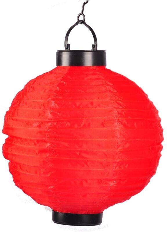 Solar-Lampion Ø25cm LED Papierlaterne Lampenschirm Lampions Laterne Garten Party - rot