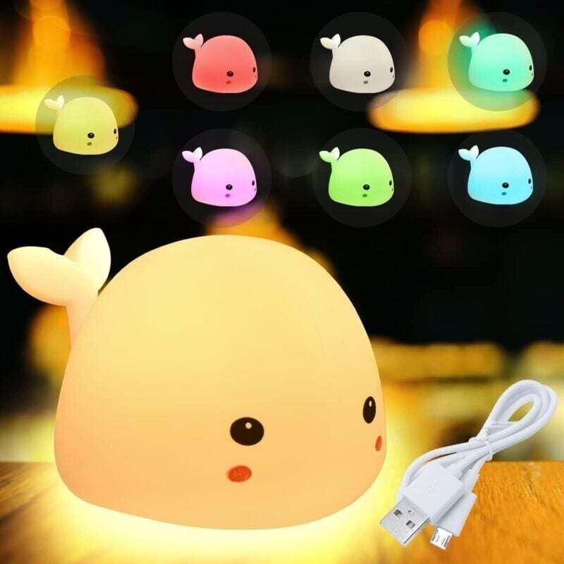 Veilleuse Enfant Rechargeable Silicone Nuage Multicolore Douce Confortable Avec Prise USB