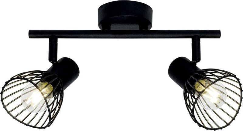 Brilliant - Lampe Elhi Spotrohr 2flg schwarz 2x D45, E14, 40W, geeignet für Tropfenlampen (nicht enthalten) Köpfe schwen...