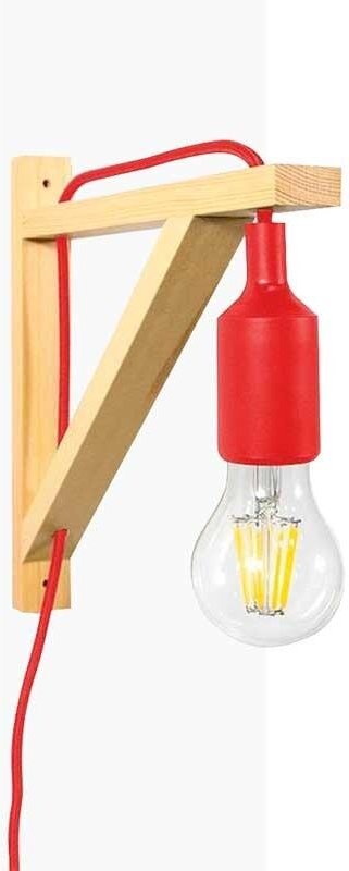 Skandinavische Wandleuchte 'yojo' -Holzdreieck und