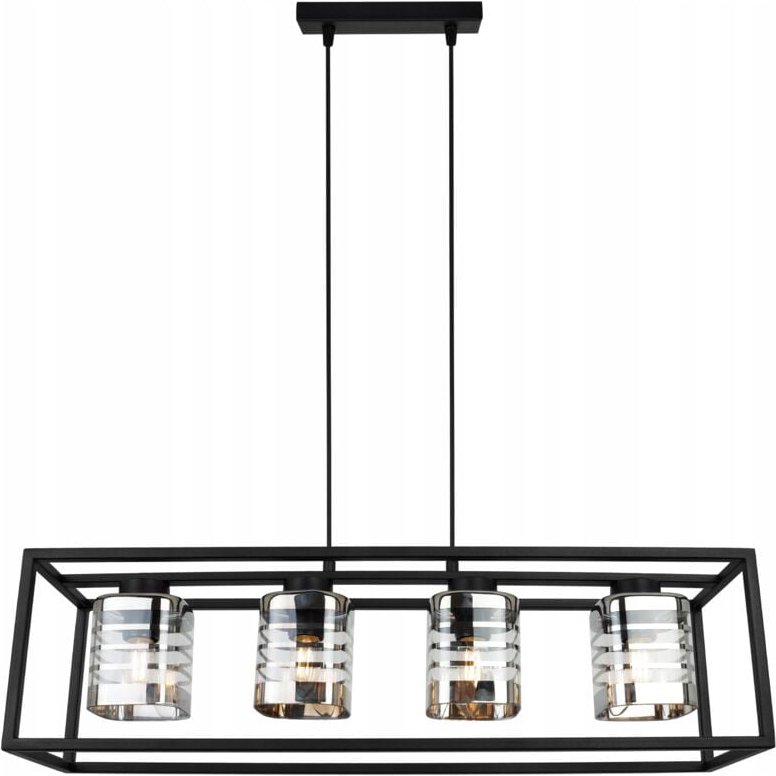 Hängelampe Käfig eleganter Glasschirm