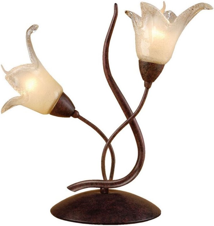 Inspired Mantra Florida Tischlampe 2-flammig E14, Braun/Schwarzoxid