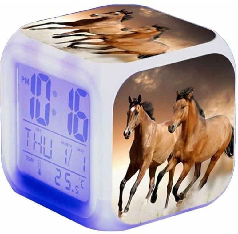 Jalleria - Pferdewecker – Tieralarm – led – mit Licht – leuchtet im Dunkeln – für Kinder und Erwachsene – Geburtstagsges...