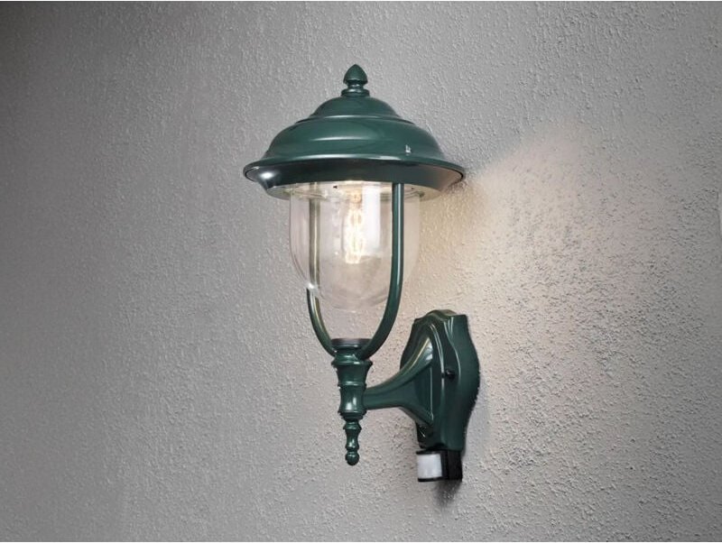 Konstsmide - Außen Wandlaterne parma stehend im Landhausstil mit Bewegungsmelder, grün