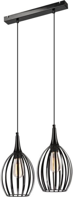 Lamkur Lighting - Lamkur Vincent Drahtgestell-Pendel-Deckenleuchte Schwarz, 2x E27