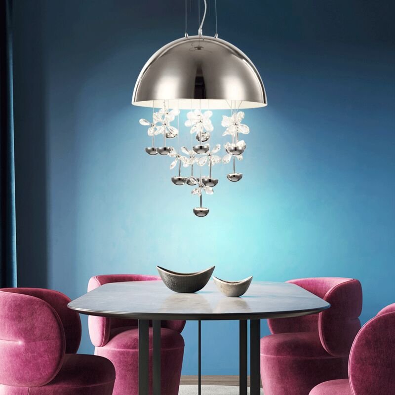 Led Hänge Leuchte Kristall Blumen Pendel Lampe Ess Zimmer Beleuchtung Decken Strahler Globo 15998