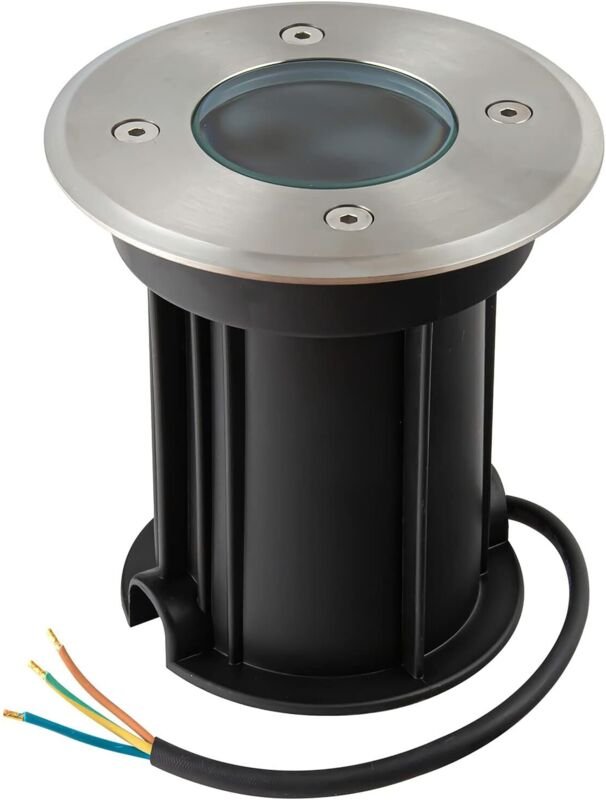 Bodeneinbaustrahler für Außen, IP65 Wasserdichter LED Terrassenstrahler, Runder Begehbarer Bodenstrahler für Außen, 230V...