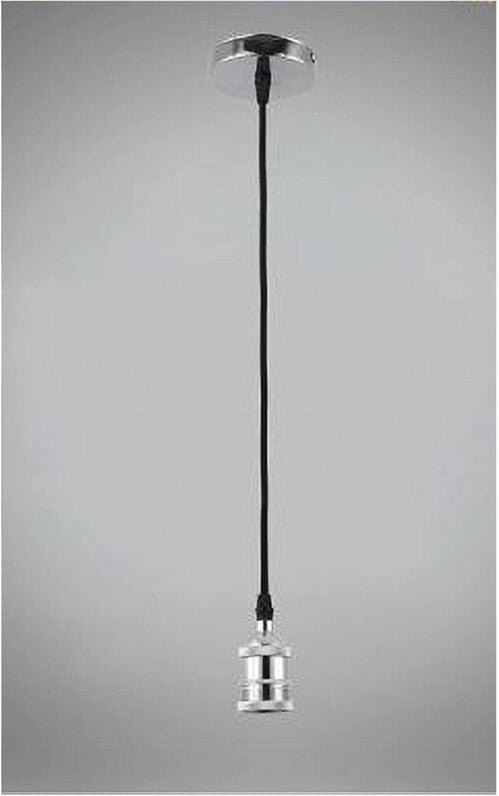 Trade Shop Traesio - Trade Shop - portalampada lampadine E27 pendente 2 metri E27-2M - Silber