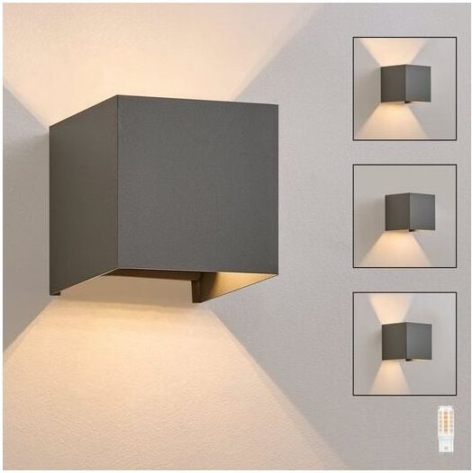 Led Wandleuchte Innen Wandlampe - Wandbeleuchtung Aussen Aussenlampe Grau Außenlampe Up Down Außenbeleuchtung IP65 Außen...