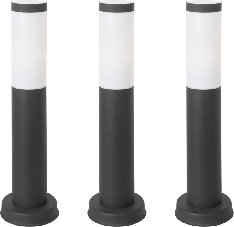 Forlight - Koral (3uds) Baliza Exterior para Jardín Resistente al Agua IP55. Bolardo de Acero Inoxidable Gris Urbano 23W